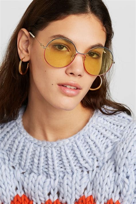 gucci round gold frame sunglasses|Gucci eyewear round frame sunglasses.